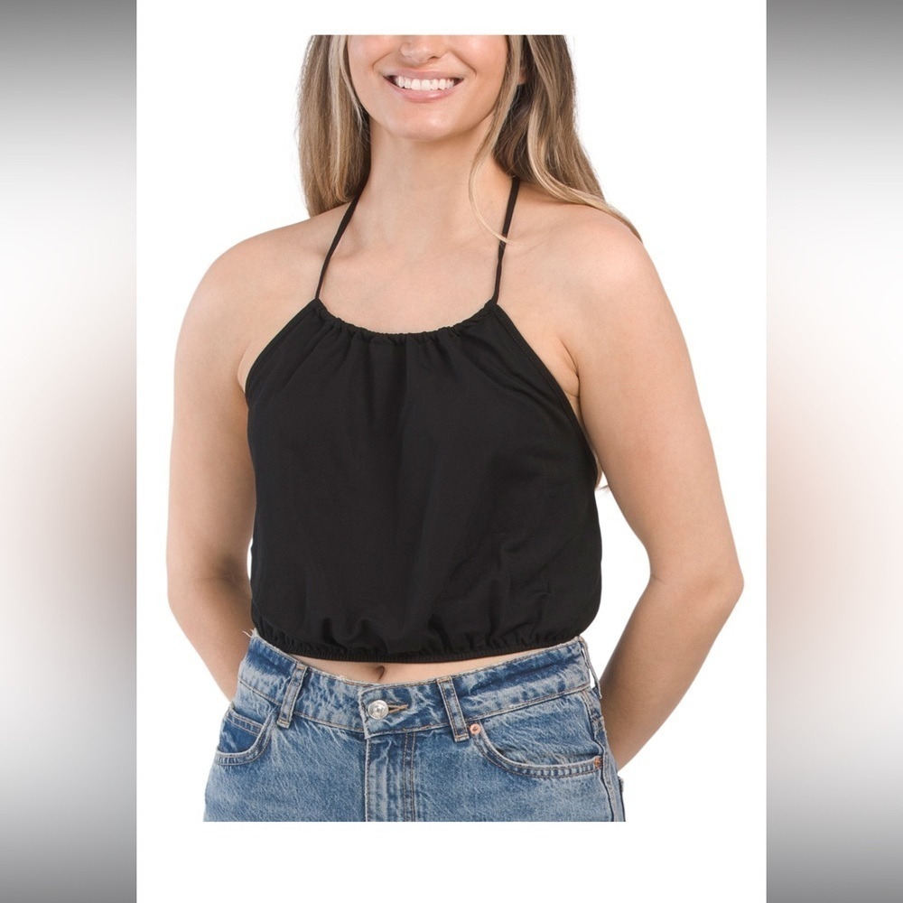 ZARA black Crop halter top size M